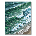 Dynamic Emerald Ocean Wave Swells Rug