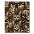 Whimsical Tabby Cat Farm Fence Rug