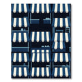 Navy and White Striped Canopy Grid Rug