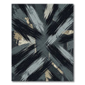 Abstract Charcoal Grey Brushstroke Accent Rug
