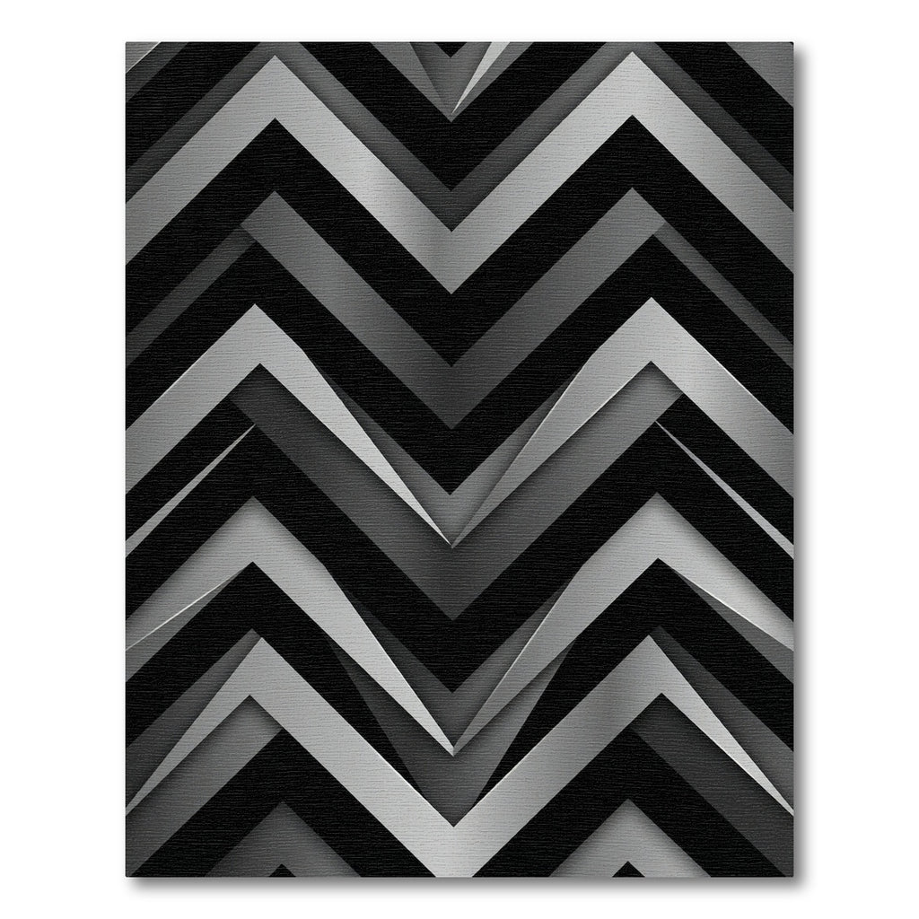 Abstract Black Gray Chevron Rug
