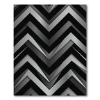 Abstract Black Gray Chevron Rug