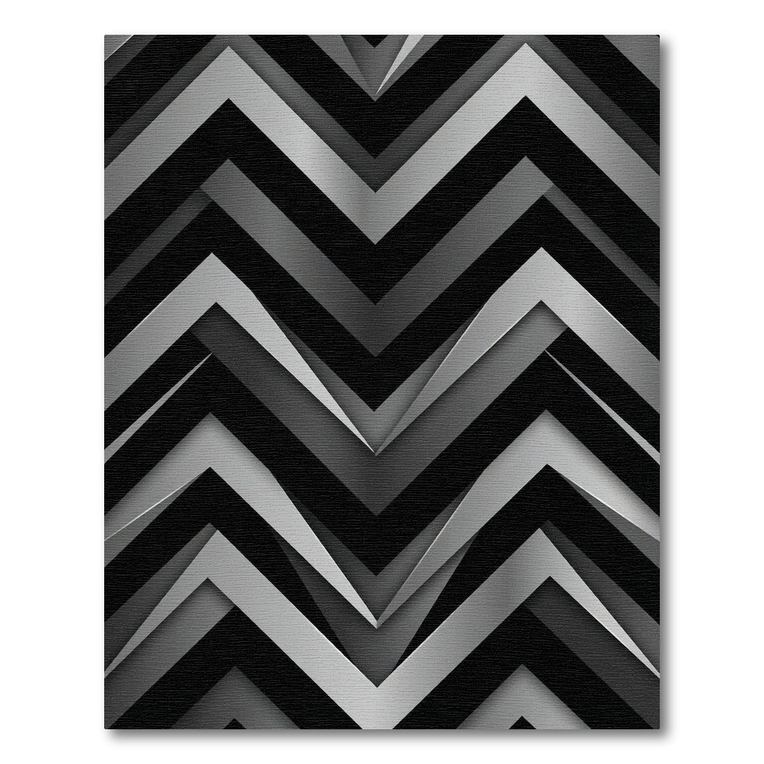 Abstract Black Gray Chevron Rug