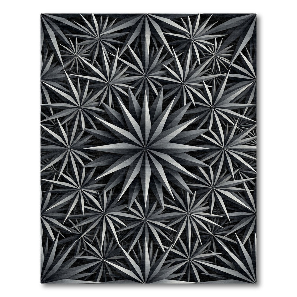 Monochromatic Starburst Abstract Composition Rug