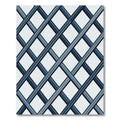 Modern Navy Geometric Interlocking Lattice Rug