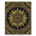 Golden Celestial Star Geometric Art Rug