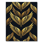 Golden Angel Wings Repeating Pattern Rug
