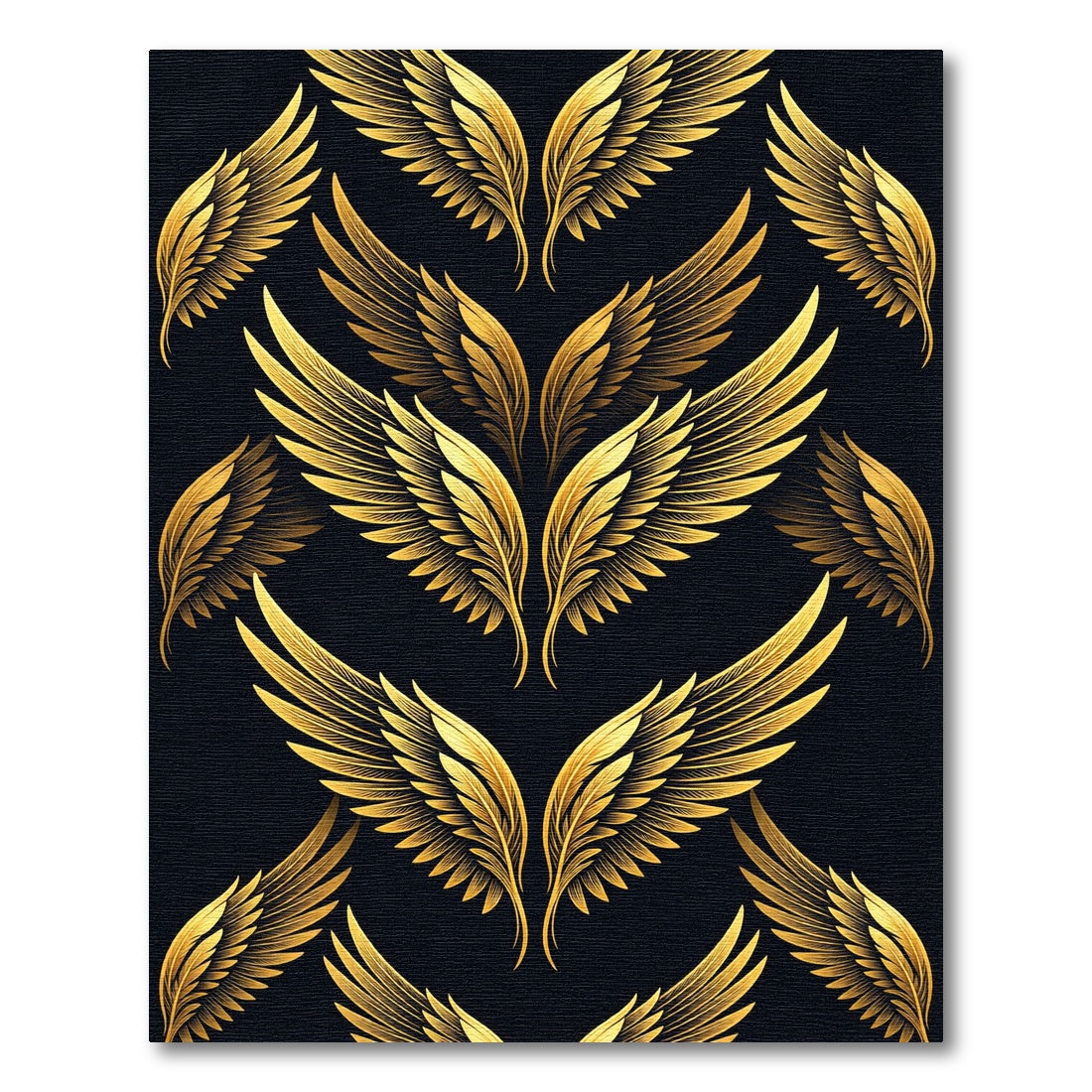 Golden Angel Wings Repeating Pattern Rug