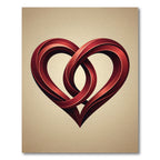 Interlocking Crimson Heart Abstract Art Rug