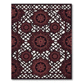 Dark Burgundy Ornate Geometric Medallion Lattice Rug