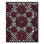 Dark Burgundy Ornate Geometric Medallion Lattice Rug