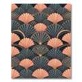 Art Deco Peach and Charcoal Fan Rug
