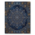 Midnight Ornate Floral Damask Medallion Rug