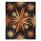 Golden Celestial Sunburst Geometric Area Rug