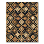 Luxury Golden Chain Geometric Square Art Rug