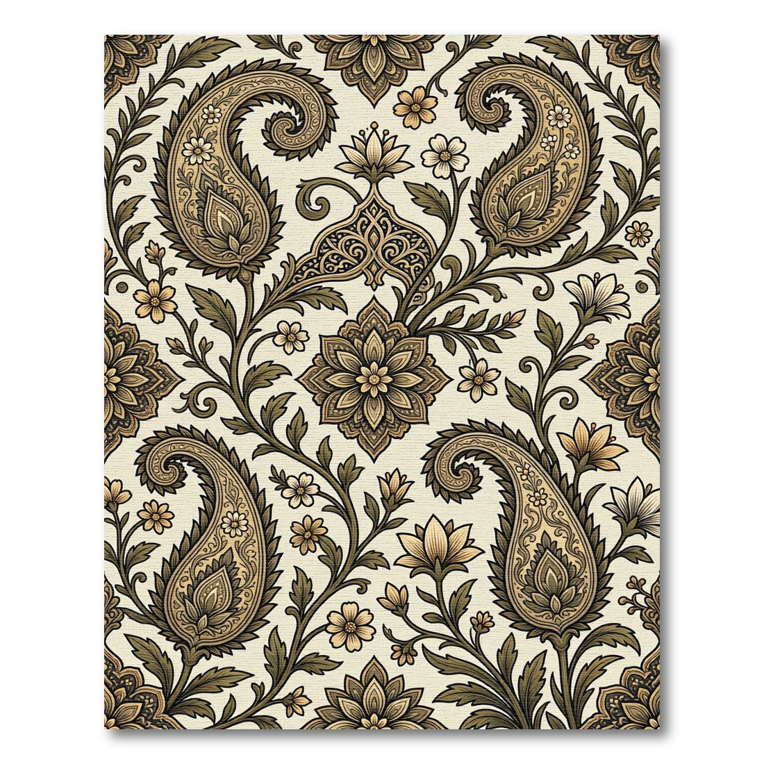 Ornate Paisley Floral Scrollwork Rug