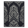 Black Arched Arabesque Intricate Scrollwork Rug