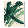 Modern Emerald Forest Abstract Brushstroke Rug