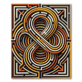 Modern Geometric Infinity Maze Ochre Rug