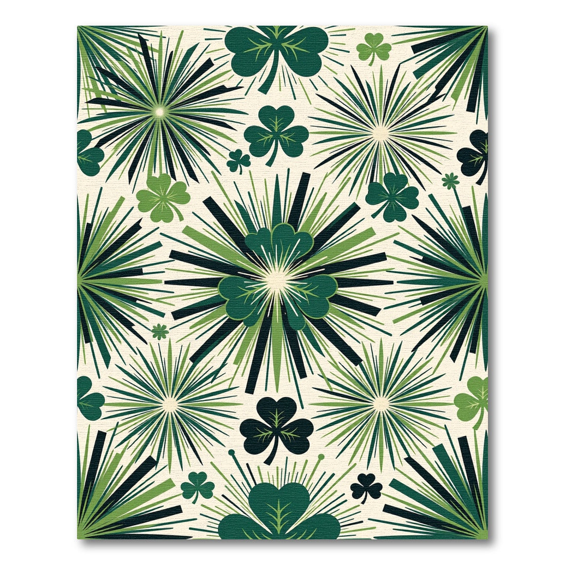 Green Clover Burst Radiance Rug