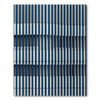 Modern Blue White Vertical Stripe Rug