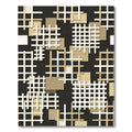 Modern Beige Grid Overlay Rug