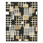 Modern Beige Grid Overlay Rug