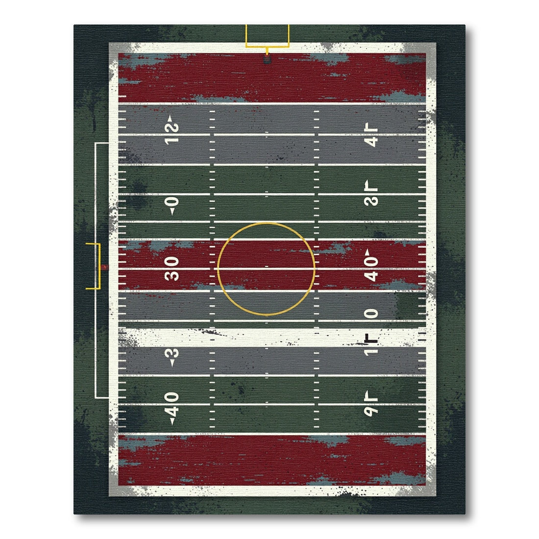 Vintage Retro Stadium Football Field Rug