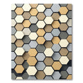 Modern Neutral Earthy Tone Hexagon Rug
