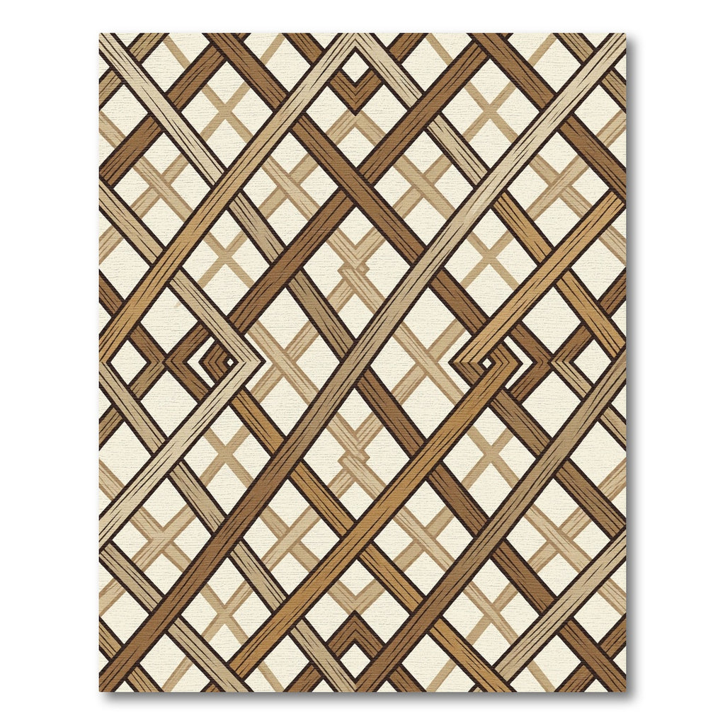 Earthy Toned Geometric Intersecting Lattice Rug