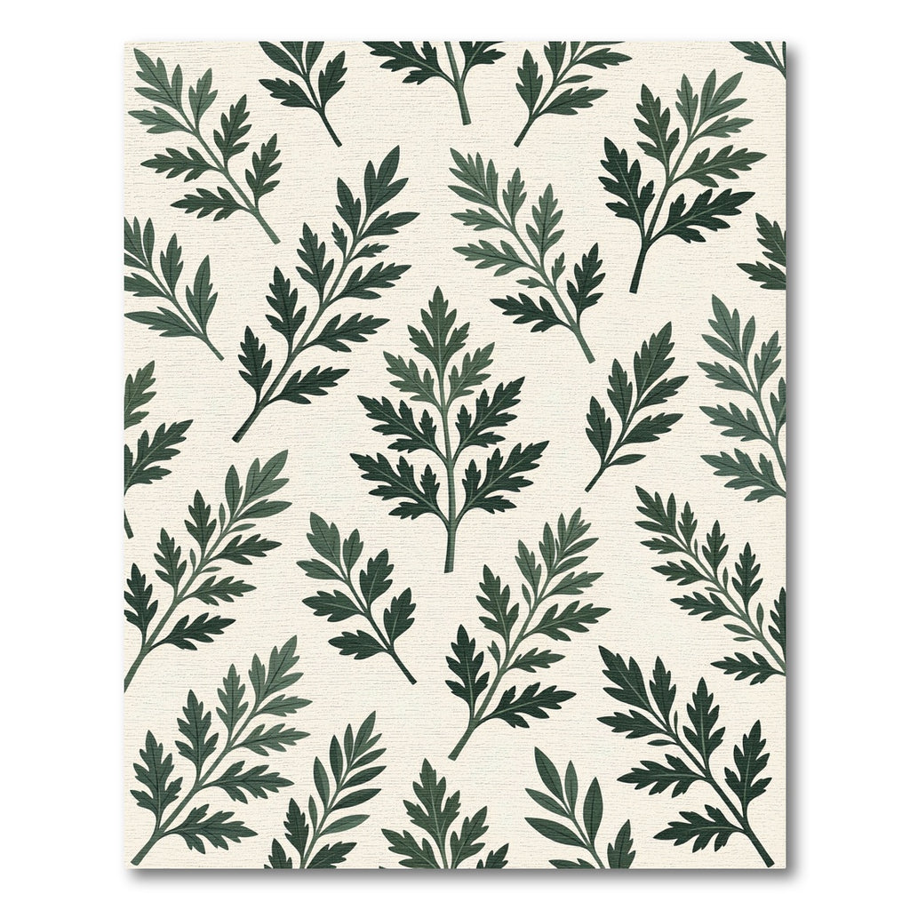 Dark Green Fern Botanical Repeat Rug