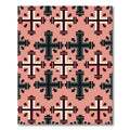 Pink Medieval Cross Geometric Rug