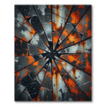 Shattered Orange Gray Geometric Splatter Rug