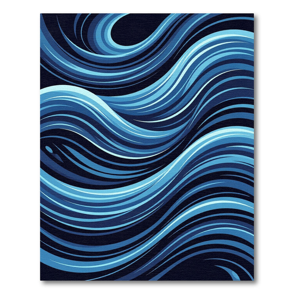 Dynamic Blue Abstract Liquid Wave Rug