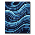 Dynamic Blue Abstract Liquid Wave Rug