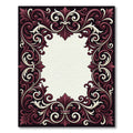 Ornate Burgundy Cream Baroque Scroll Rug