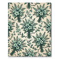 Sage Green Botanical Floral Bouquet Rug