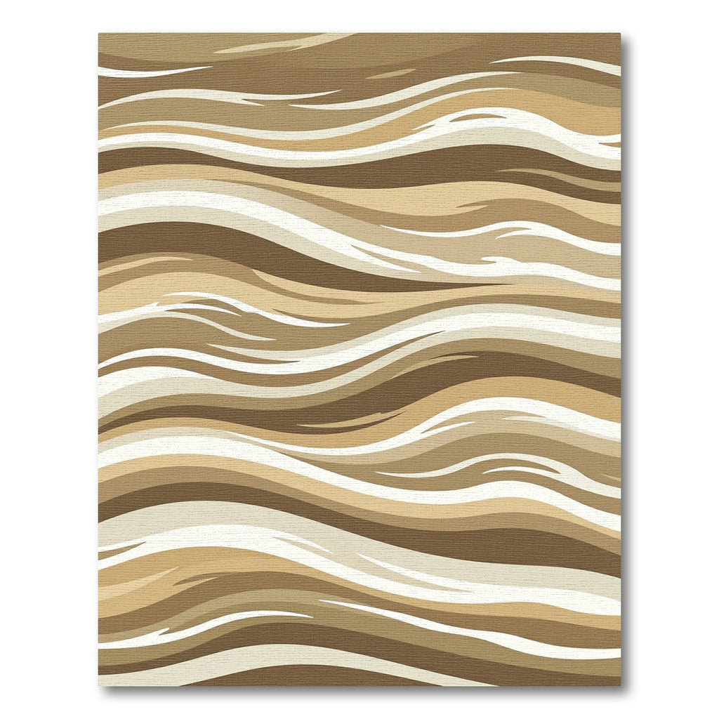 Neutral Earth Tone Abstract Wavy Lines Rug