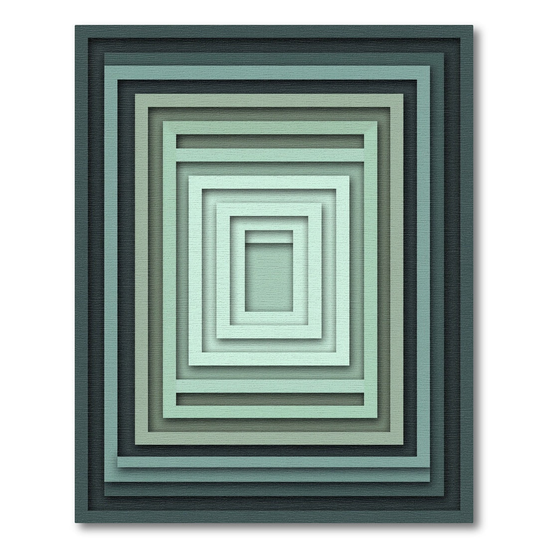 Cool Tones Layered Square Gradient Rug