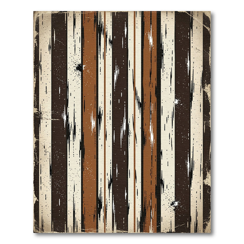 Rustic Earthy Stripe Splatter Rug