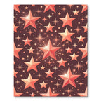 Coral Stars Sparkle Night Sky Rug