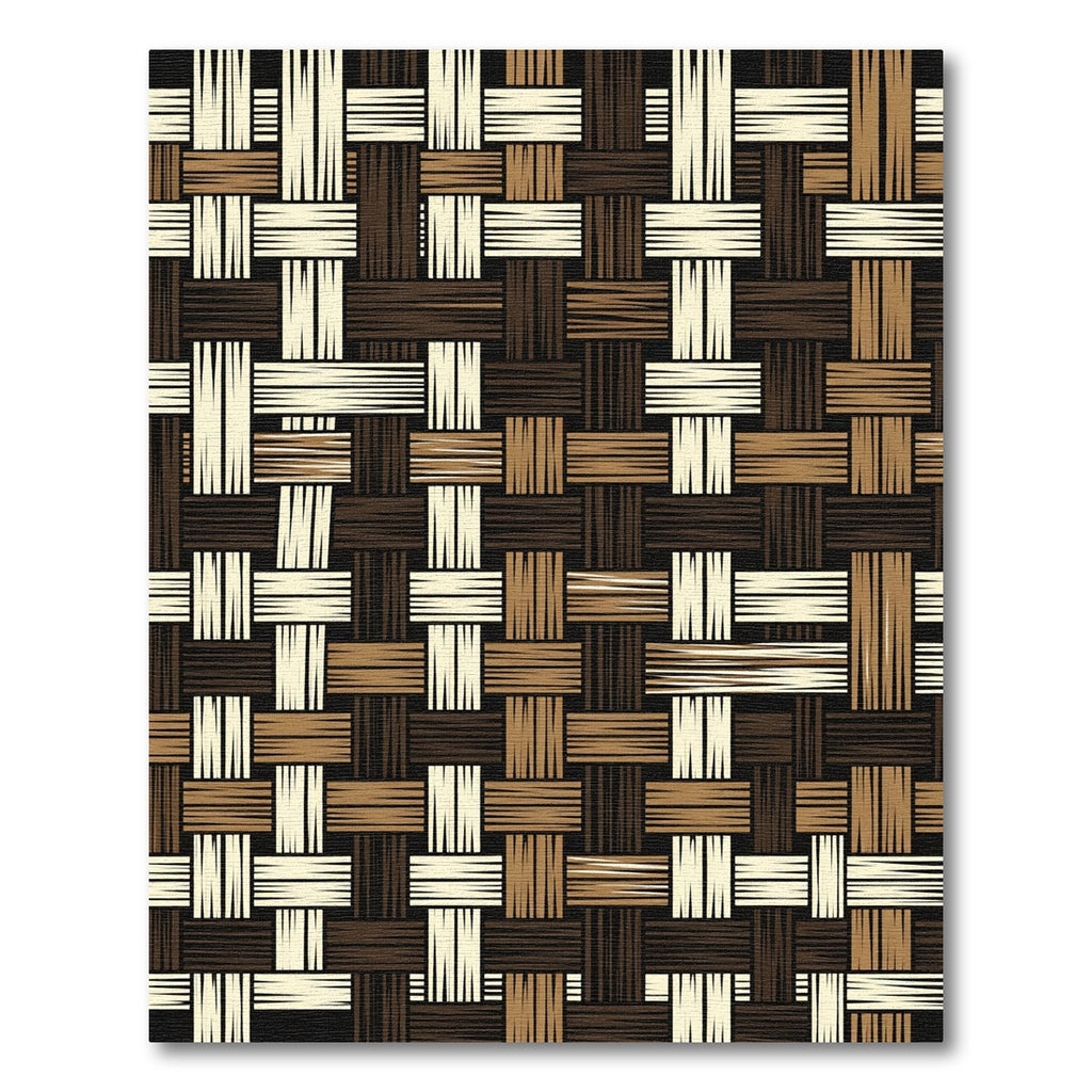 Woven Earth Tone Basket Weave Rug