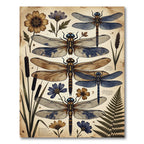 Vintage Dragonfly Botanical Study Rug