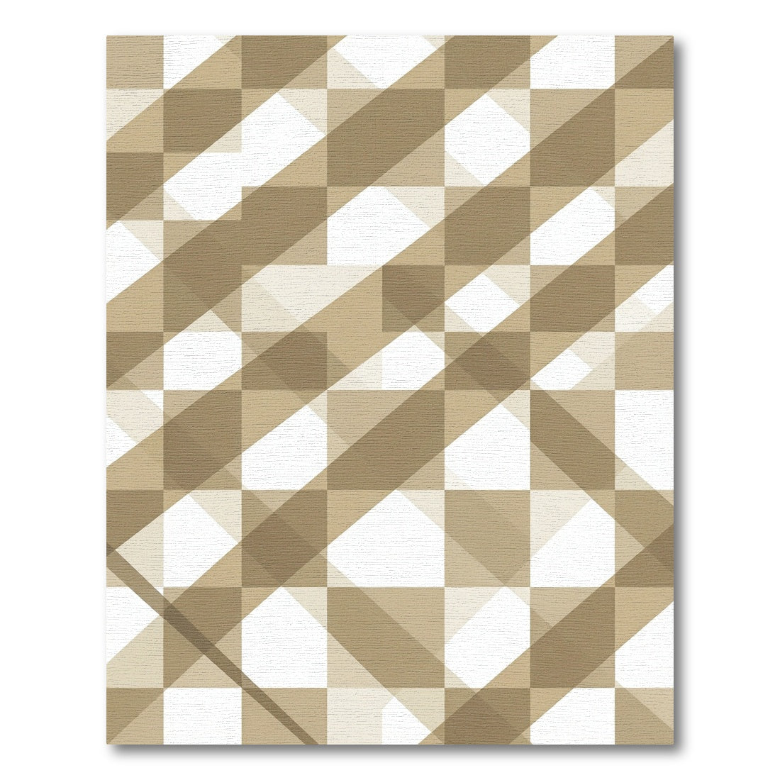 Modern Tan Geometric Diagonal Rug