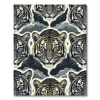 Midnight Tiger Face Cloud Illustration Rug
