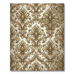Golden Baroque Damask Scroll Filigree Rug