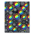 Vibrant Rainbow Geometric Hexagon Mosaic Rug