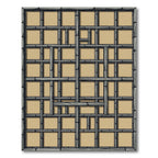Rustic Stone Grid Abstract Rug