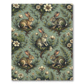 Sage Green Woodland Rabbit Meadow Rug