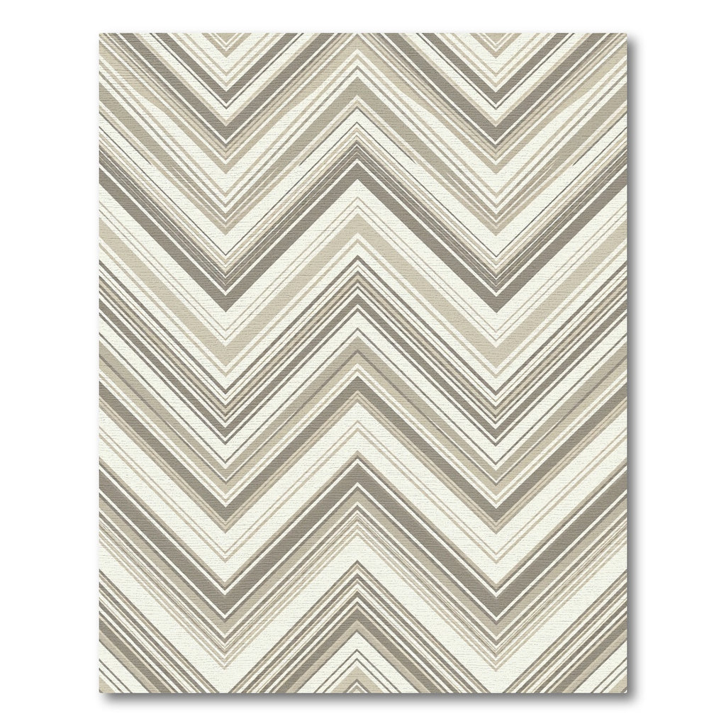 Neutral Taupe Chevron Zigzag Stripe Rug